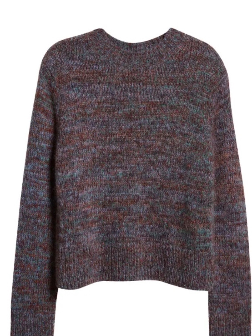Vince Marled Brown/Purple Crewneck Sweater, alpaca blend